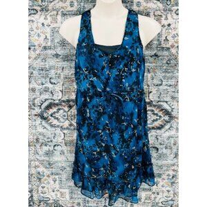Converse One Star Blue Mini Dress Size M Ruffle Hem Tie Waist Sleeveless
